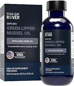 FOUR LEAF ROVER Safe-Sea - Green Lipped Mussels for Dogs with Ahiflower Oil and Astaxanthin - Sustainable Alternative to Fish Oil - for Healthy Skin & Joints - Veterinarian Formulated