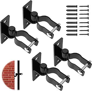 1-5/8" Chain Link Gate Hinges, Wall Mount Fence Gate Hinge Set with 5/8" Male Pin, Heavy Duty Post Mount Hinges for Chain Link Fence (4 Pack)