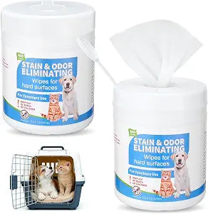 2 Pack/ 320 Count Litter Box Scrubbing Wipes, Cat Litter Box Cleaning Wipes, Unscented Cleaner & Deodorizer Canister Pet Urine Floor Cleaner Wipe for Kennels Pet Cleaning Supplies