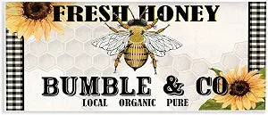 Honey Bumble Co Vintage Floral, 7 x 17 Inch Mounted Print on Wall Plaque