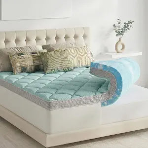 Novilla Dual Layer Memory Foam Mattress Topper with Cooling Mattress Pad Cover for Hot Sleeper, Gel Memory Foam Back Pain Relief, Breathable & Certi-Safe, Full