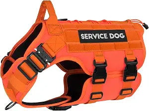 PETNANNY Tactical Service Dog Vest - No-Pull Emotional Support Harness with Hook & Loop Patches & Molle System for Training & Hunting (Orange, X-Large)