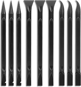 Crevice Cleaning Tool, 9 PCS Carbon Fiber Plastic Scraper Tool Car Detailing Brush Set Non-scratch Multi-purpose Scraper for Clean Small Narrow Spaces and Gaps, Remove Stickers Labels Oil Stains Dirt