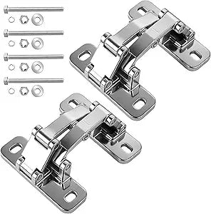 Heavy Duty Stainless Steel Trap Door Gate Hinges, 180 Swing Fence Hinges Weld-On Screw Mount for Square Tube Gates Garden Farm Barn (2 Pack)