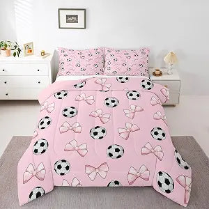 Feelyou Soccer Ball Game Bedding Set Twin Size for Kids Boys Girls Teens
