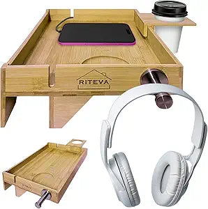 Bamboo Bedside Shelf, College Dorm Room Essentials, Bunk Bed Nighstand, Bamboo Furniture, Floating Nighstand, Wood Furniture, Minimalist Room Decor, Headphones Hook, Sturdy Floating Nighstand.
