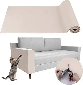 Climbing Cat Scratcher Mat Trimmable Cat Scratching Post Carpet 157.4x15.8 Self Adhesive Carpet Mat Pad Replacement for Cat Tree Shelves Post Couch Wall Furniture Steps DIY Protector (Cream White)