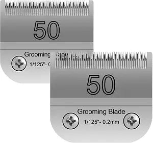 #50 Blade Dog Grooming Compatible with andis/wahl/Oster Clipper A5 Series | Size 50 0.2mm 1/125 Series A5 Blade, Pet Clipper Grooming Replacement Blade, Detachable, Stainless Steel, Pack of 2