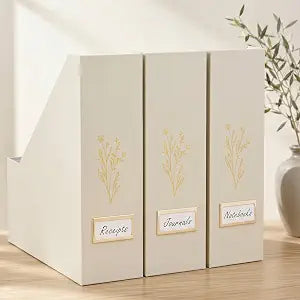 Beautiful Magazine Holder Set Of 3 - Sturdy File Holder for Desk Or Shelves
