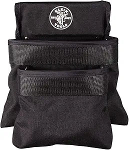 Klein Tools 5702 Tool Pouch, Powerline Series Utility Pouch Fits Tool Belts up to 2.5-Inch, Strong Rivet Reinforced Stitching, 2-Pocket