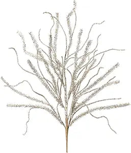 Melrose Artificial Glittered Pine Tinsel Branch Sprays - 30" - Set of 2