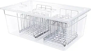 Sous Vide Container 26 Quart with Lid & 2 Racks, Large Precision Cooker Water Bath Tank, Food-Grade PC Material, Heat Resistant (-40F to 212F) for Anova, Joule, Instant Pot