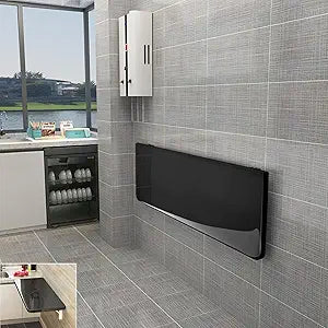 Folding Wall Table Wall Mounted Folding Table Wall Folding Table Drop Down Wall Mounted Table Suitable for Office Study Bedroom Kitchen Dining Room Laundry And Other Places Black 27.6"D x 15.7"W