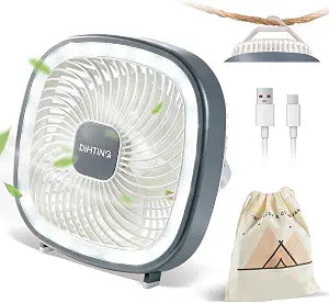 Desk Fan Rechargeable, 8" Large Quiet Personal Table Fan with Night Light