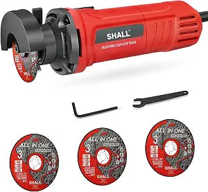 SHALL 3 Inch High-Speed Cut Off Tool, 3.5 Amp Metal Cutter Tool with 3Pcs Multifunctional Cut Off Wheels, 24000RPM Electricl Metal Cutting Tools for Steel, Inox