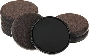 Felt Furniture Sliders for Hardwood Floors - Furnigear 8 PCS 5" Furniture Moving Pads Sliders Heavy Duty Felt Sliders Chair Leg Floor Protectors - Move Your Furniture Easily & Safety (Brown+Black)