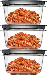 Rubber maid Premier, 5 Cup Premier Flex & Seal Food Storage Set, 3 Tritan Containers, 3 Grey Flex and Seal Lids, 6 Piece Bundle Set Bundle