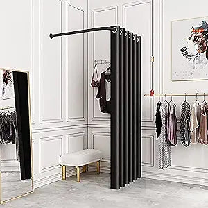 Clothing Store Fitting Room L-Shaped,for Privacy Protection And Room Divider, Simple Mobile Changing Room, Dressing Room,Wall Mounted,Mall Simple Changing Room And Display Rack, Easy To Install