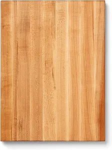 John Boos R-Board Series Rectangular Wooden Maple Cutting Board 20x15 1.5 Thick, 12-lb Reversible Butcher Block with Edge-Grain & Finger Grips Made in the USA