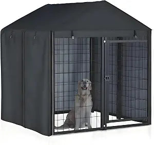 Outdoor Dog Kennel Cover, 600D Heavy Duty Waterproof 4 ft. x 4.3 ft. x 4.5 ft.Outdoor Large Full Cover(Cover Only)