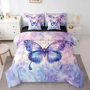 Erosebridal Butterfly 7 Piece Bedding Set Twin