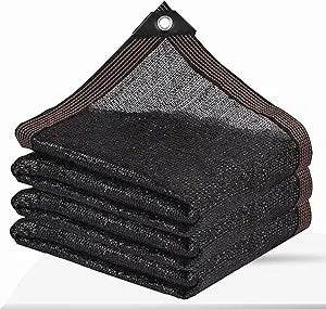 Shade Cloth - Garden Shade Mesh Netting with Grommets Outdoor Sun Shade Cover for Pergola Patio Plants Greenhouse Chicken Coop Black Shading Rate 70% -90% (8X12FT)