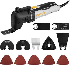 Oscillating Tool 2.5 Amp, 22000RPM, 3 Oscillating Multitool Kit with 22-Piece Accessories, 6-Speed Control, Quick-Lock Blade Change, ideal for Cutting,Sanding,Scraping&Grinding