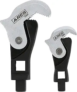 ARES 33008 2-Piece Spring Loaded Auto Adjusting Crowfoot Wrench Set Adjustable Wrench Set with 8 to 32mm (5/16-Inch to 1 1/4-Inch) Coverage Male & Female Square Drives for Increased Versatility