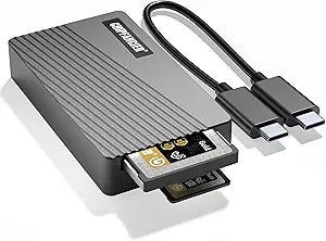 2-in-1 CFexpress Adapter Memory Card Reader CFexpress Type A and CFexpress Type B Memory Card Reader 40Gbps USB 4.0 Gen 2 Compatible with Windows/Mac/Linux/Android Black
