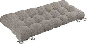 Bench Cushion for Indoor Furniture 48x19 inch Rectangle Bench Seat Cushion for Bay Window Entryway Bench Thick Textured Chair Cushion with Non-Slip Backing 1 Pack, Light Grey