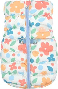 Puppia Hibiscus Dog Jumper Winter Season Intrgrated Harness for Small and Medium Dogs, Sky Blue, Medium