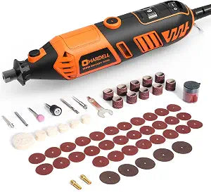HARDELL 180W Corded Rotary Tool Kit, 8000-35000 RPM 61 Accessories for DIY