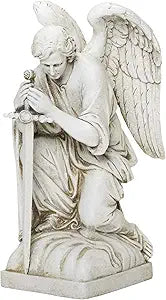 Joseph's Studio by Roman Inc., Kneeling Male Angel, Garden Collection, Religious Statue, Memorial, Angel, Patron Saint, Garden Dcor (13x6x8)