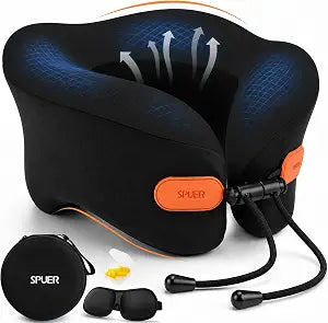 Travel Pillow for Airplane, Memory Foam Neck Pillow with 360 Neck Support | Long Trip Comfort Kit, Soft Memory Foam, Adjustable Fit, Breathable Washable Cover, 3D Eye Mask, Earplugs, Compact Carry Case