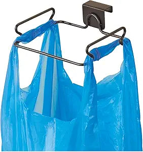 InterDesign Classico Over Cabinet Plastic Bag Holder Storage Organizer for Kitchen, Bronze