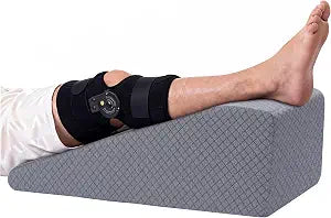 HOMBYS Leg Elevation Pillow for After Surgery, Knee Replacement & Recover, Wedge Pillow for Knee, Hip, Ankle Support, Home Recovery Equipment (Grey, 27in11.6in9in)