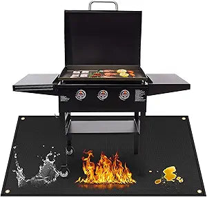 90" x 48" Extra Large Grill Mat, Grill Matt for Outdoor Grill Deck Protector Compatible with Blackstone Griddle, Easy to Clean Grilling Mats, Black - 0.04 in
