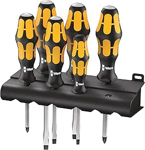 Wera 932/6 Kraftform Plus Screwdriver Set and Rack, 6-Pieces
