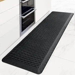 HappyTrends Kitchen Floor Mat - 4/5 Inch Thick Anti-Fatigue Kitchen Rug,Waterproof Non-Slip Kitchen Mats and Rugs Heavy Duty Ergonomic Comfort Rug for Kitchen,Office,Sink,Laundry,(22"x72", Black)
