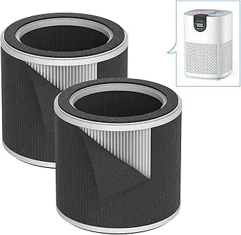 VEWIOR ClearAir-A12 True HEPA Air Purifier Washable Filter, 3-in-1 H13 Filter Replacement for Pet Dander, Wildfire, Smoke, Pollen(2 Pcs)