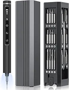 3.7V Mini Electric Screwdriver,Cordless Precision Screwdriver Set,50 in1 Magnetic Bits,Small Repair Tool Kit with Magnetic Storage,5 Torque, LED Display for Electronics Computer,Phone,Glasses,Watch