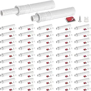 Lounsweer 50 Pack Magnetic Push Latches Handleless Push to Open Cabinet Drawer Hardware for Kitchen, Wardrobe, Closets Cupboard Wine Rack Dresser Drawer Sliding Door(2.87", White)