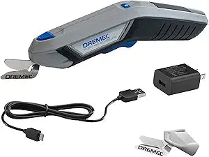 Dremel 4V Cordless Electric Scissors with USB Rechargeable Battery and Two Blade Attachments - Ideal for Cutting Cardboard, Fabric, and Paper, HSSC-01