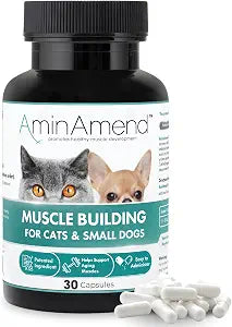 Muscle Support Pet Supplement for Small Dogs & Cats with CaHMB & Vitamin D3 All Ages & Senior Dog Supplements for Muscle Strength, Mobility & Daily Activity (30 Capsules)