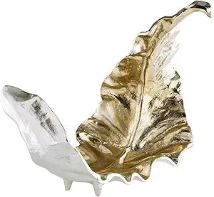 Signature Design by Ashley Darinsen Art Deco Aluminum Leaf Sculpture, Metallic & Chrome