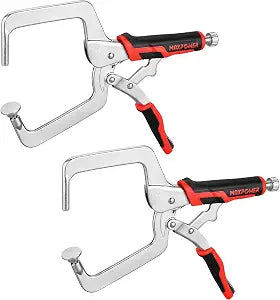 MAXPOWER 12.5-Inch Pocket Hole Clamp, 2 Pack Right Angle Clamp for Woodworking and Pocket Hole Joinery