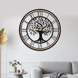 Wall Clocks for Living Room Decor - Tree of Life Big Wall Clock, Quiet and No Ticking Suitable for Wall Decor, Living Room Decoration, Kitchen Decoration (24 in)