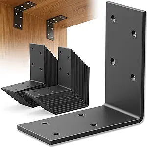 3"x3"x1.5" Steel Angle Bracket(25PCS),90 Degree L Bracket, Heavy Duty Steel Corner Brace for Tables, Chairs, Bed Frames and DIY Projects