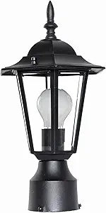 Maxim Lighting Builder Cast 1-Light Light Fixture | Black Aluminum Finish | Transitional Indoor Light Fixture | Dimmable Wet Rated | Home Decor Light Fixture | Builder Cast Collection | 3001CLBK