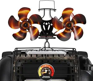 Wood Stove Fan Compatible for Buddy Heater, 10 Blades Heat Powered Fireplace Fan with Bracket Compatible for Heaters, Camping Outdoor Indoor UseNon Electric